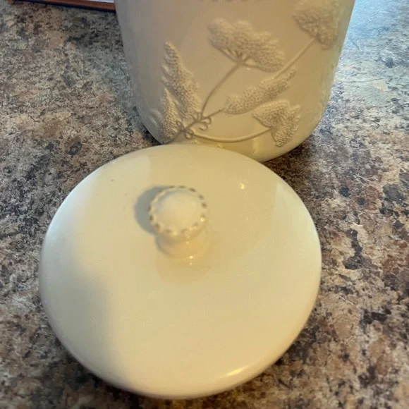 Blessed White Ceramic Food Storage Jar - Picture 2 of 5